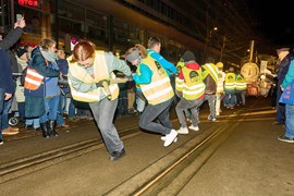 Eröffnung der Kulturhauptstadt Europas, Chemnitz 2025, Ziehen der Lok Eröffnung der Kulturhauptstadt Europas, Chemnitz 2025, Ziehen der Lok