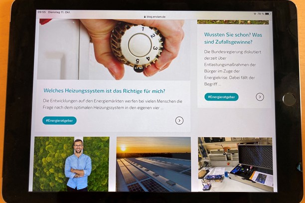 iPad, Startseite Blog der enviaM-Gruppe iPad, Startseite Blog der enviaM-Gruppe