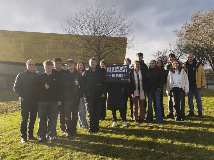 Die Klassen 9 und 10 der FGS Gustav Adolf Lützen bei den Blackout Erlebnistagen in der Arche Nebra