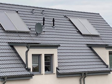 Solarthermie auf einem Hausdach Solarthermie auf einem Hausdach