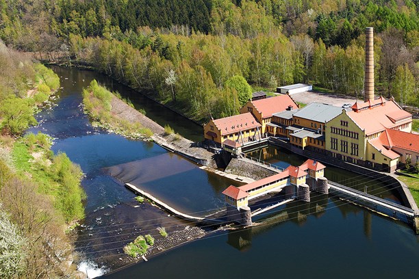 Wasserkraftwerk Luftbild Wasserkraftwerk Luftbild
