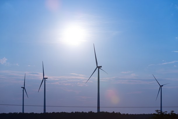 Vier Windräder des Windparks Eichow Vier Windräder des Windparks Eichow