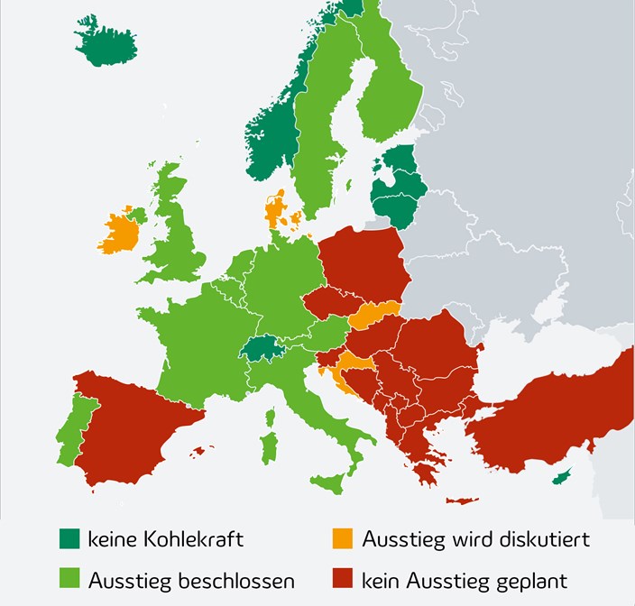 Grafik: Kohleausstieg in Europa Grafik: Kohleausstieg in Europa